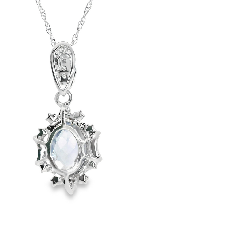 10K WG Created Alexandrite & Diamond Pendant