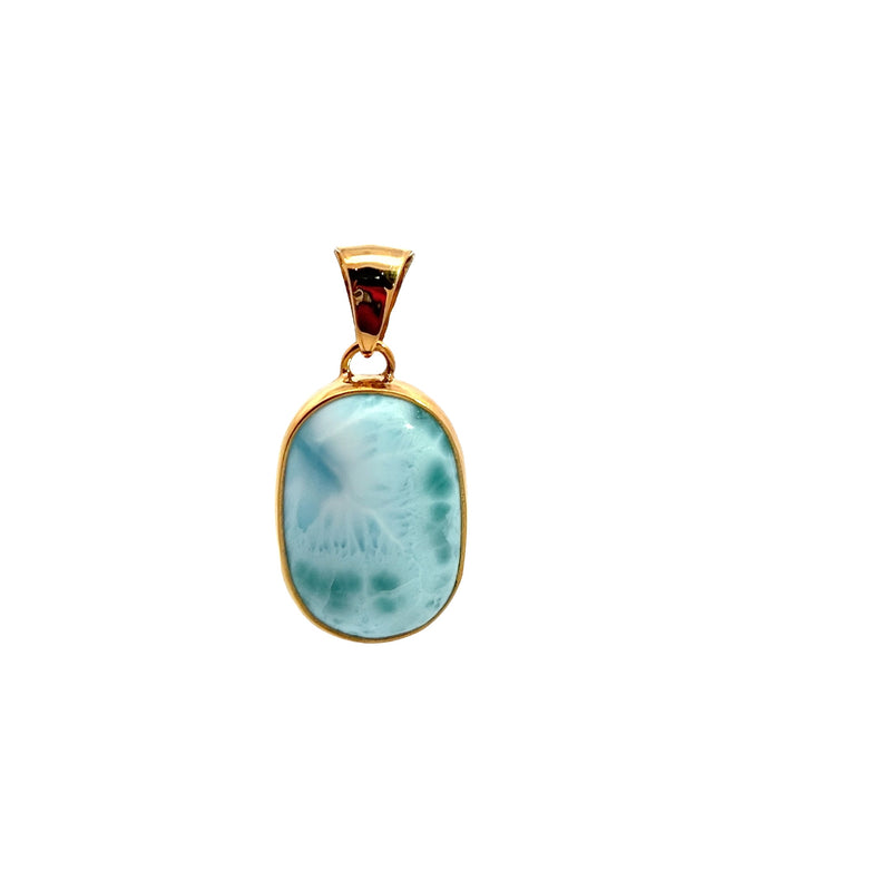 Gold Plated Sterling Silver Larimar Pendant