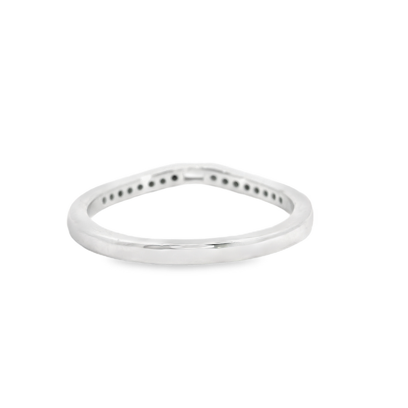 14K WG Curved Diamond Band