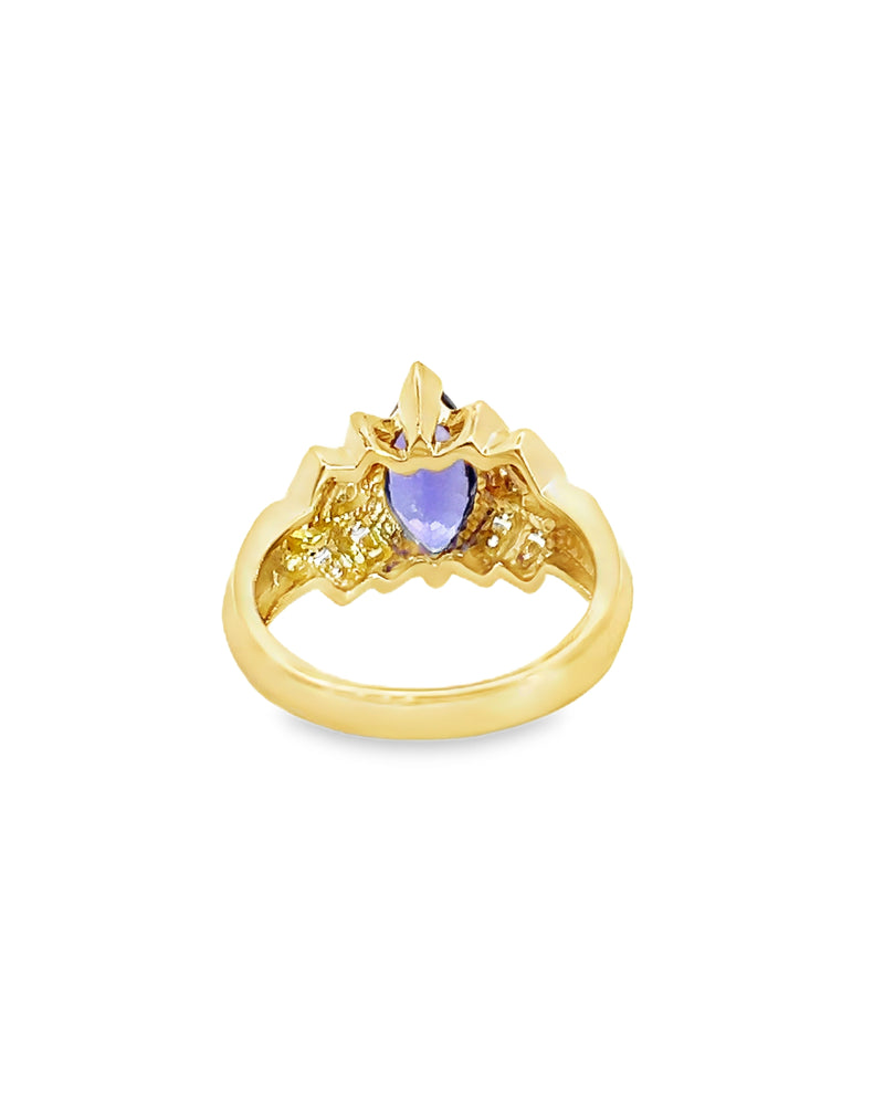 14K YG Tanzanite & Diamond Ring