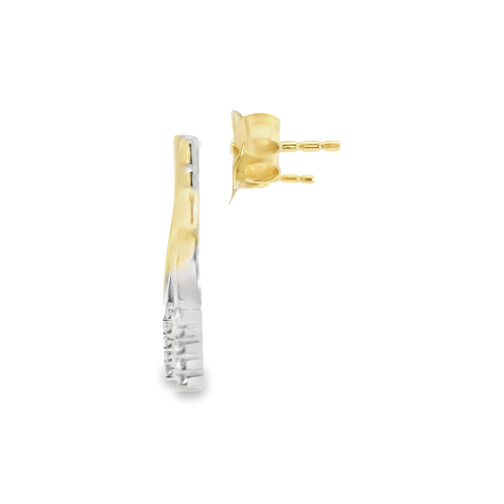 Platinum & 14K YG Diamond Earrings