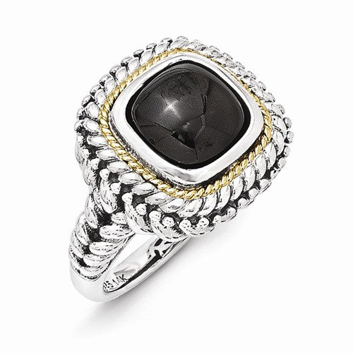 SS/14K YG ONYX RING