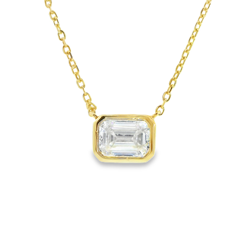 Gold Plated Sterling Silver Moissonite Necklace