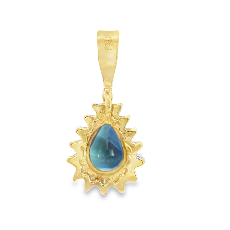 14K YG Sapphire & Diamond Pendant