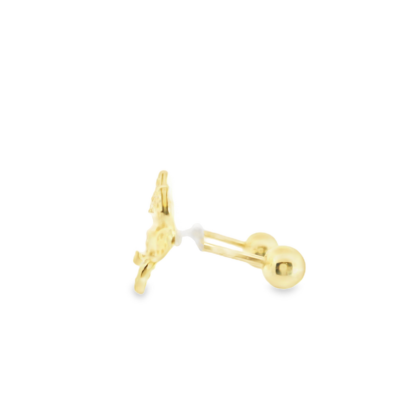 Gold Plated Sterling Silver Pearl & CZ Stud Earrings