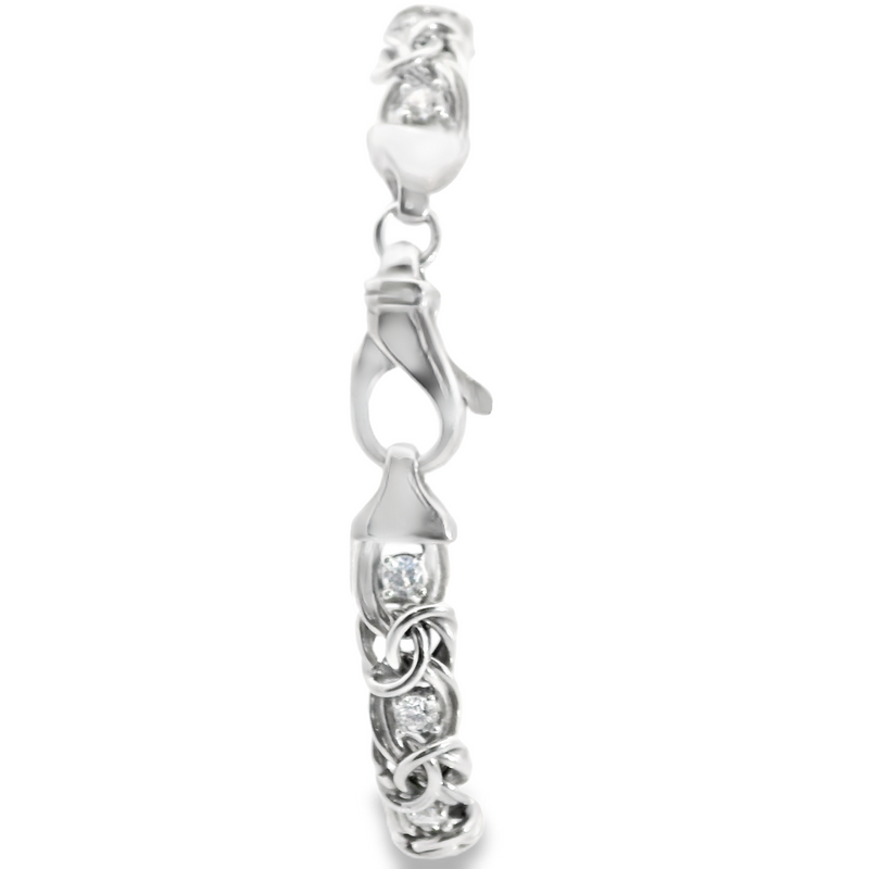 Sterling Silver CZ Bracelet 7.25"