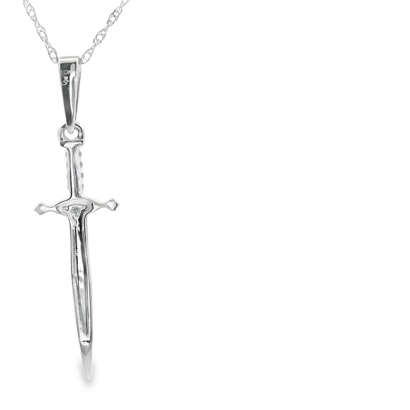 10K WG Diamond Sword Pendant
