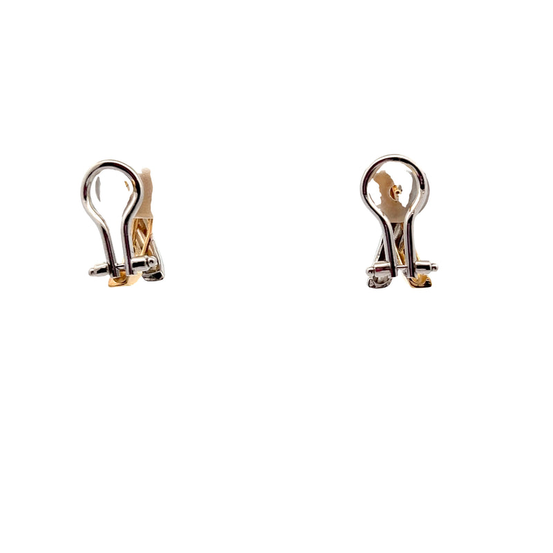 14K Two Tone X Style Earrings