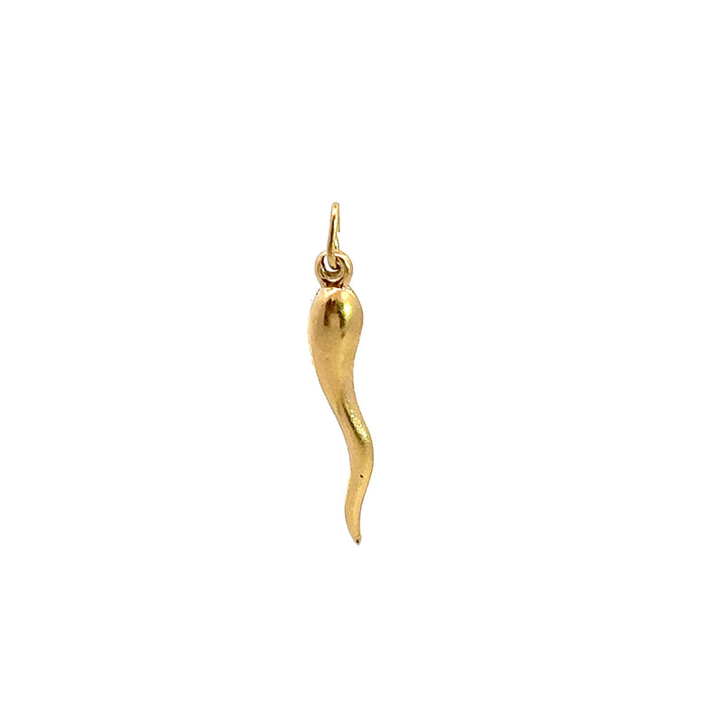 14K YG Italian Horn Pendant