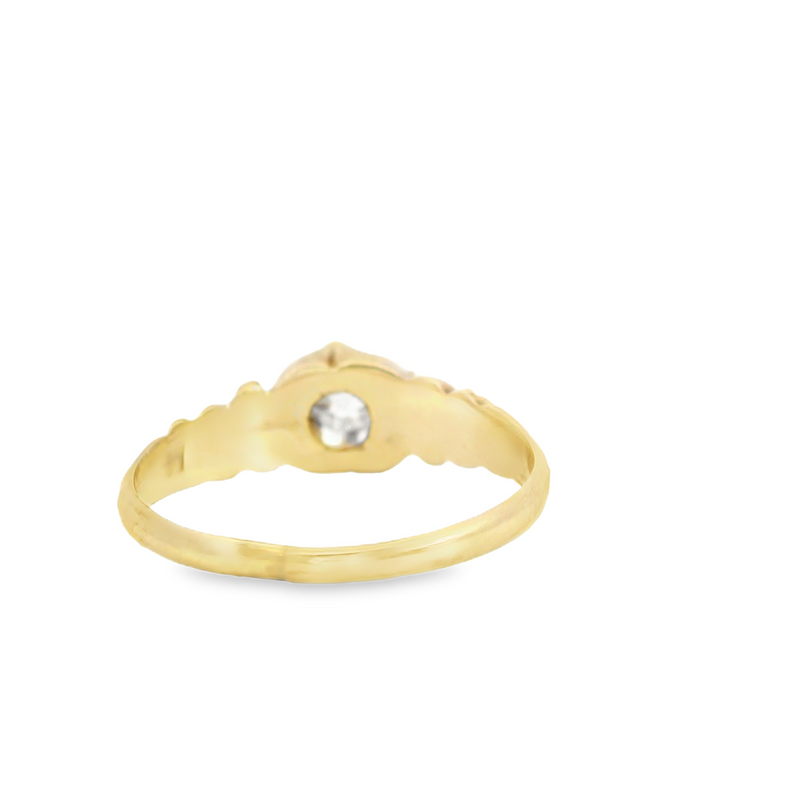 14K YG Vintage Solitaire Diamond Ring