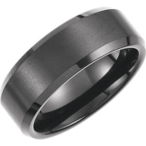 BLACK PLATED TUNGSTEN BAND SIZ