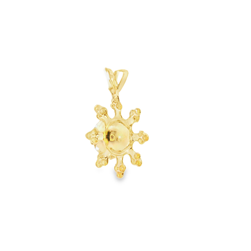 14K YG Solitaire Pendant