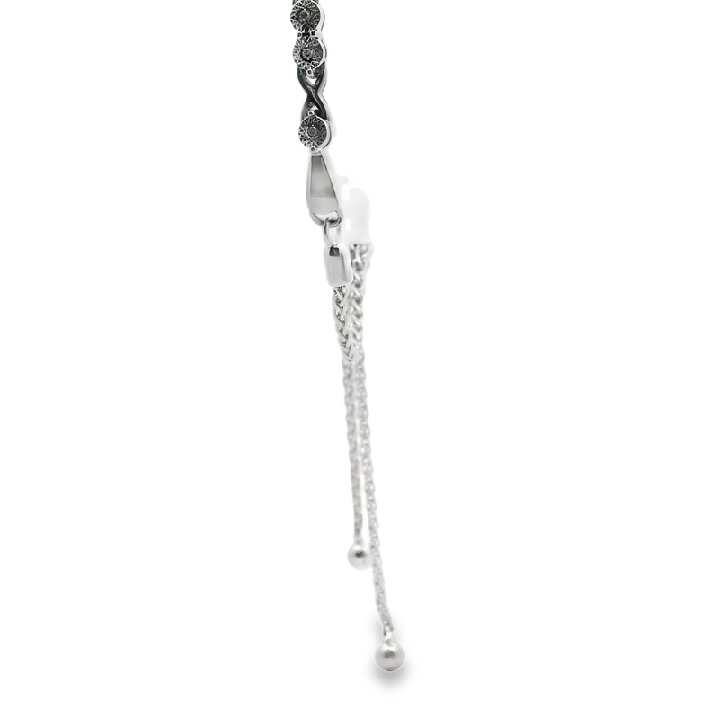 Sterling Silver Diamond Bolo Bracelet 0.10 CT TW