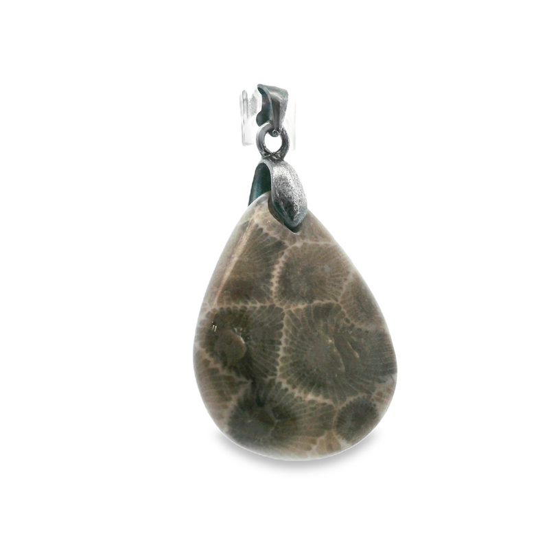 Sterling Silver Petosky Stone Pendant