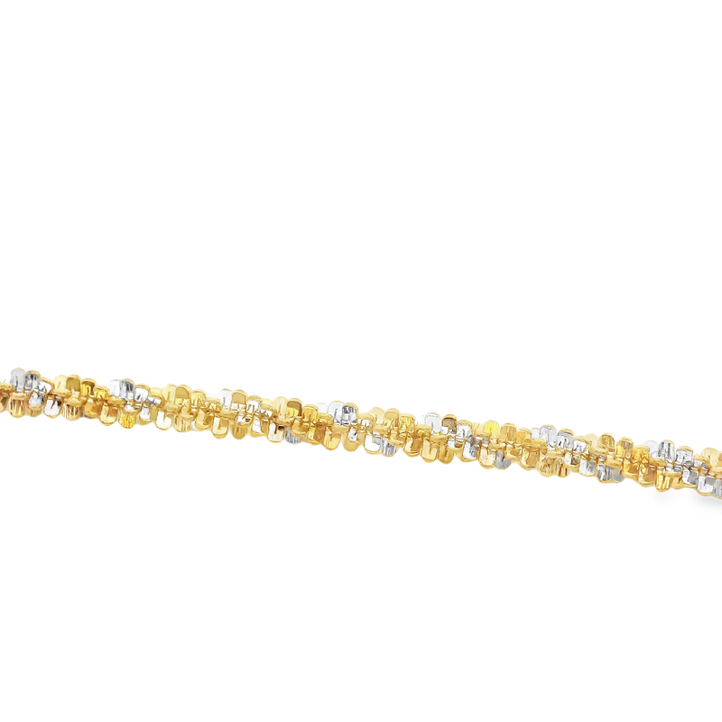 22K Two Tone Fancy Twisted Chain 20"