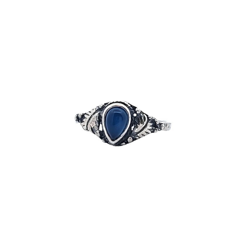 SS Blue Stone Ring Size 7