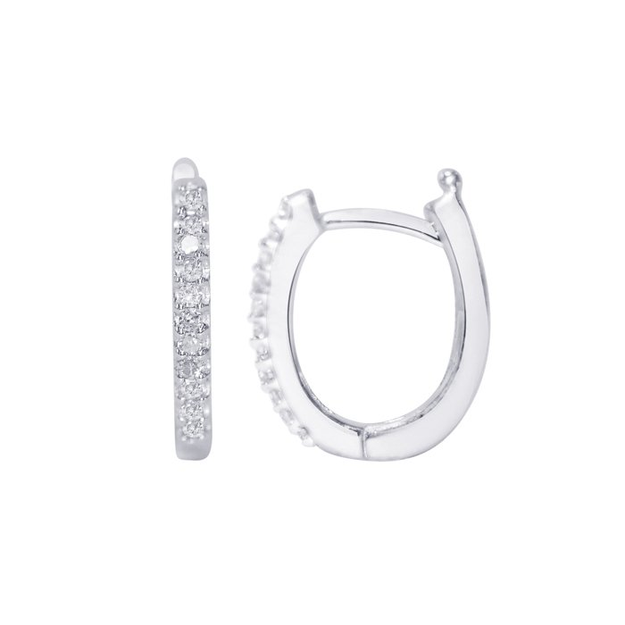 10K WG Diamond Hoop Earrings