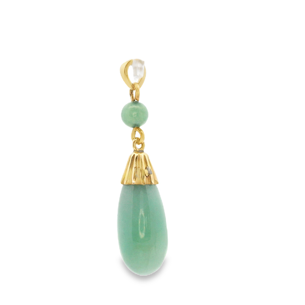 14K YG Jade Pendant