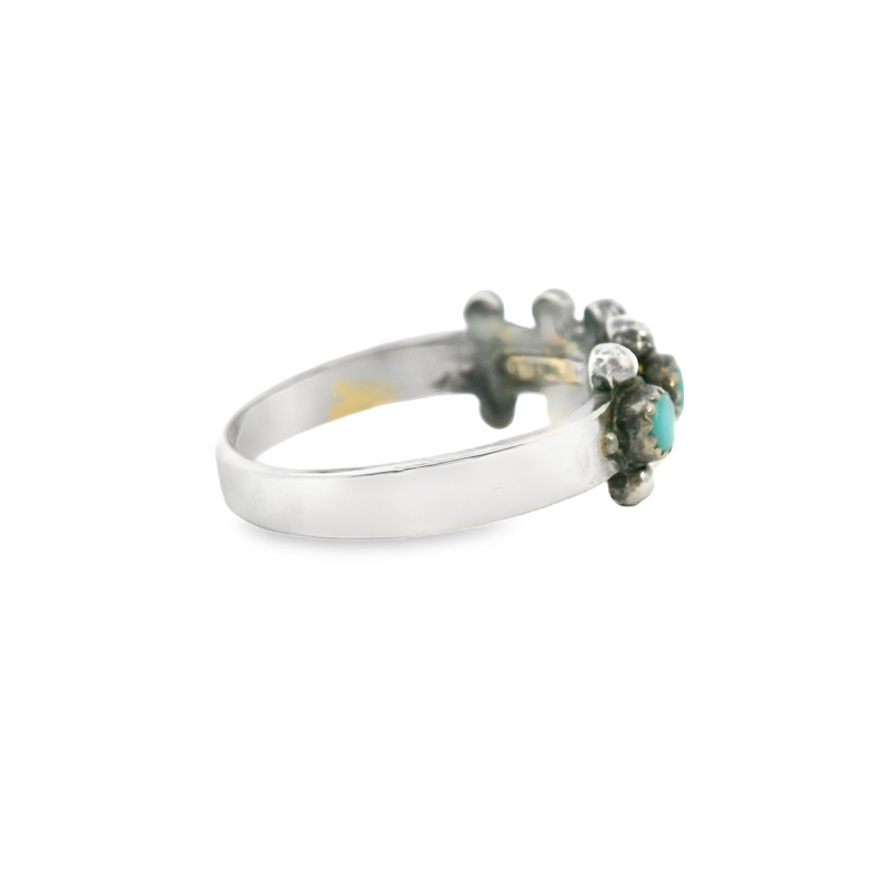 Sterling Silver Native American Turquoise Band Size 9.25