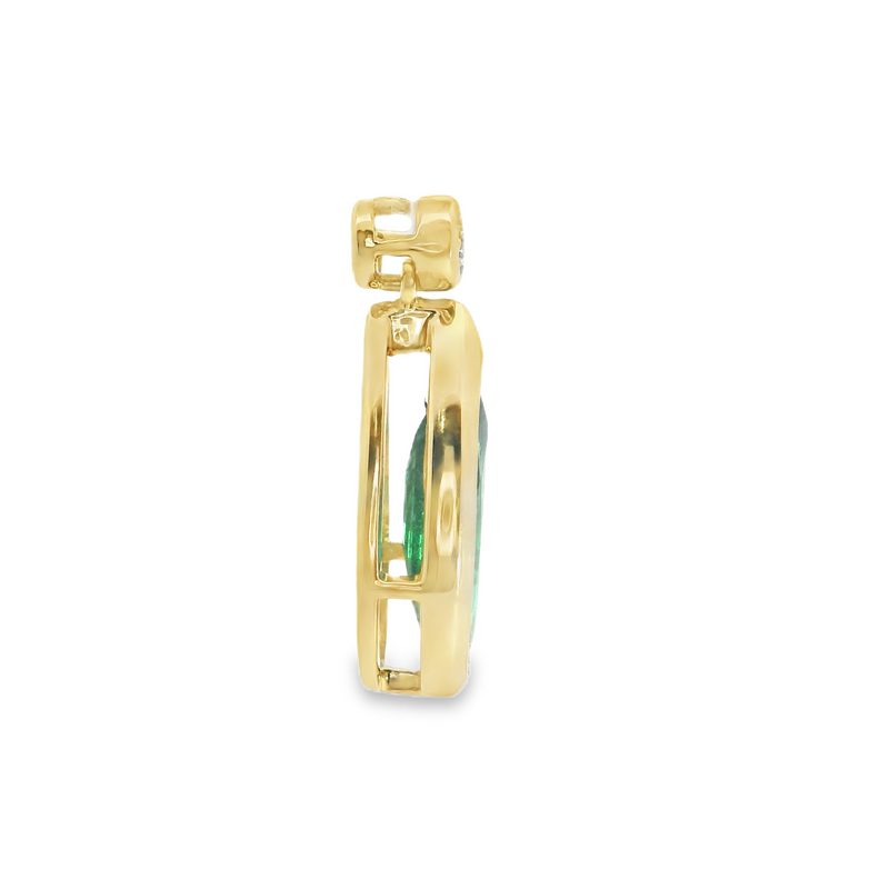 14K YG Emerald & Diamond Penda