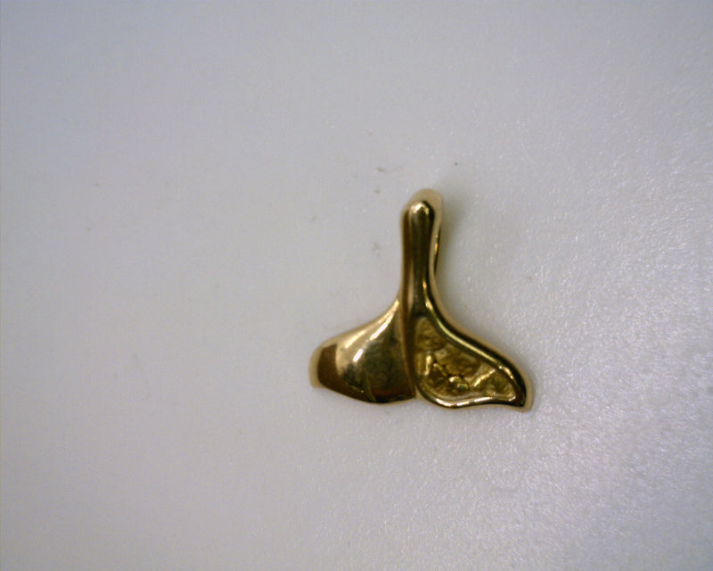 14K YG Whale Tail Charm