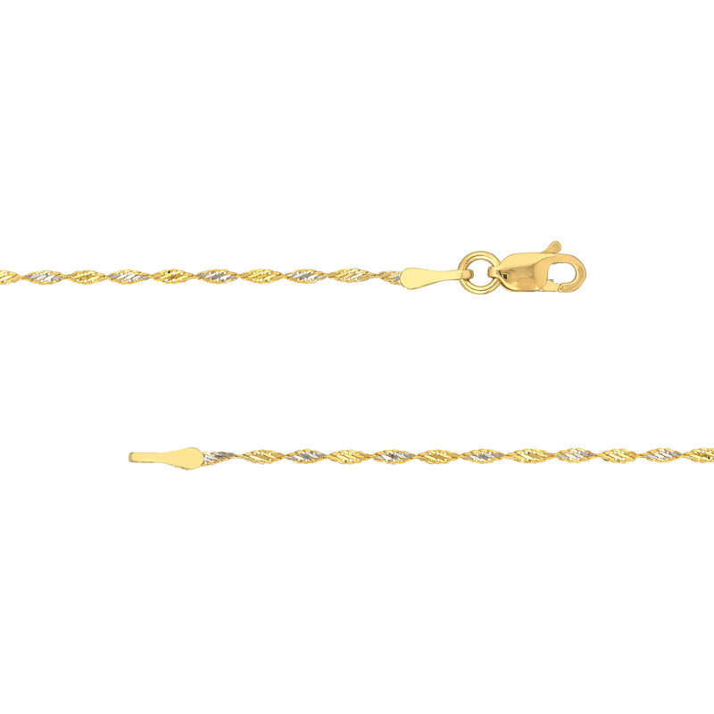 14K Two Tone Twisted Chain 18"