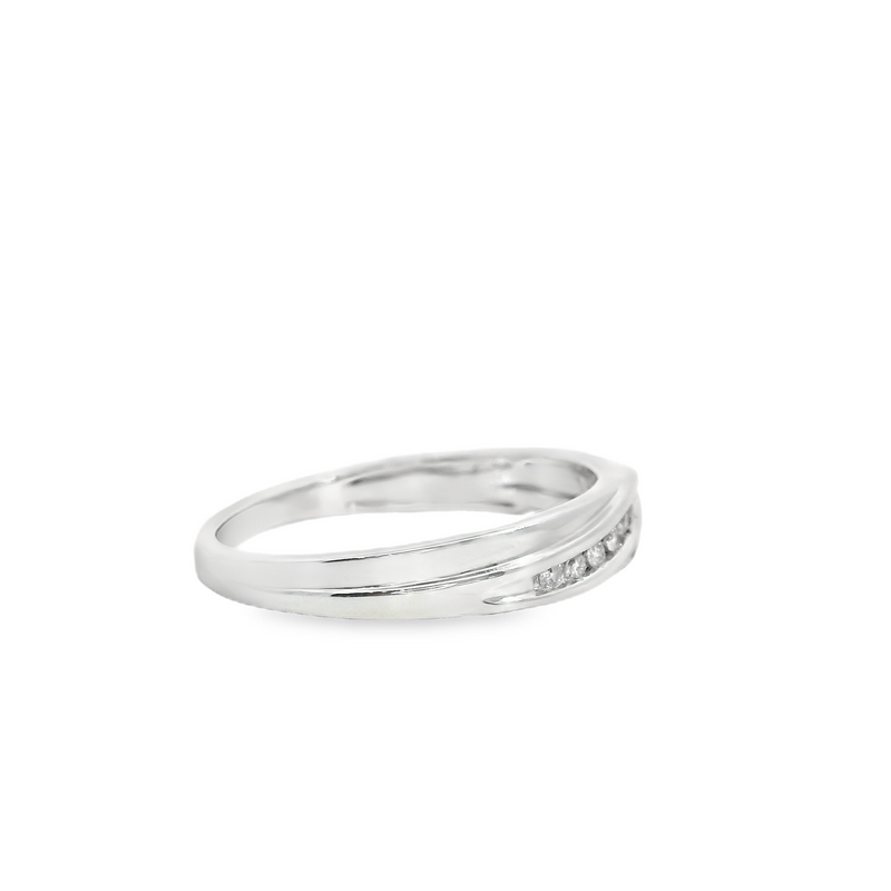 Sterling Silver Channel Set Diamond Band