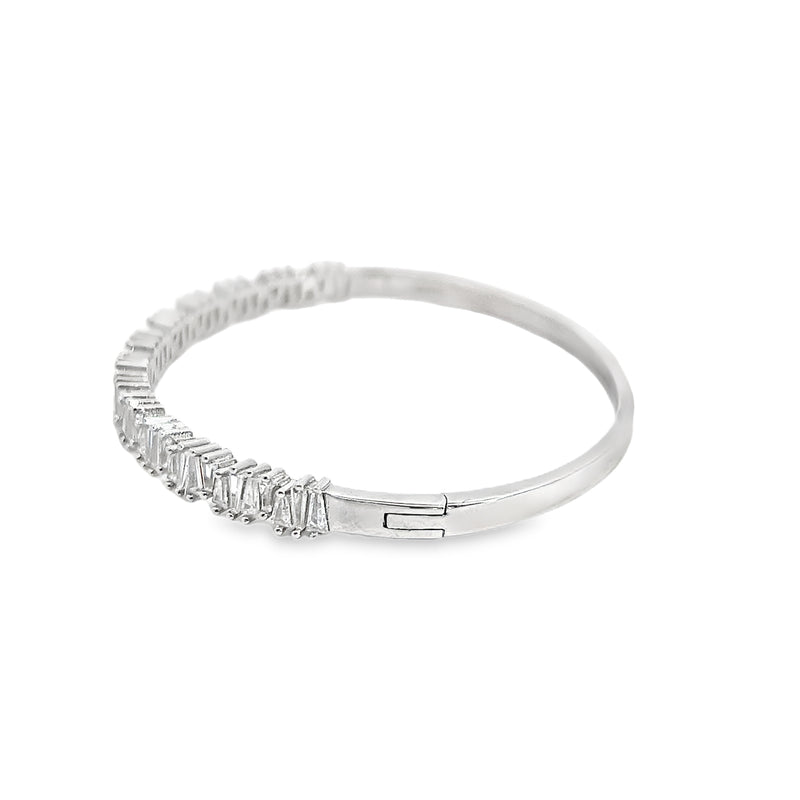 Sterling Silver CZ Bangle Bracelet
