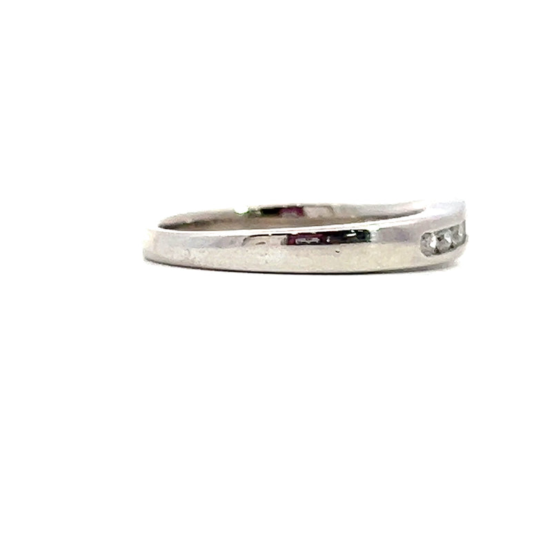 14K WG Curved Channel Set Diamond Band