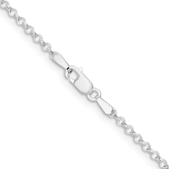 Sterling Silver Rhodium-plated 2mm Rolo Chain