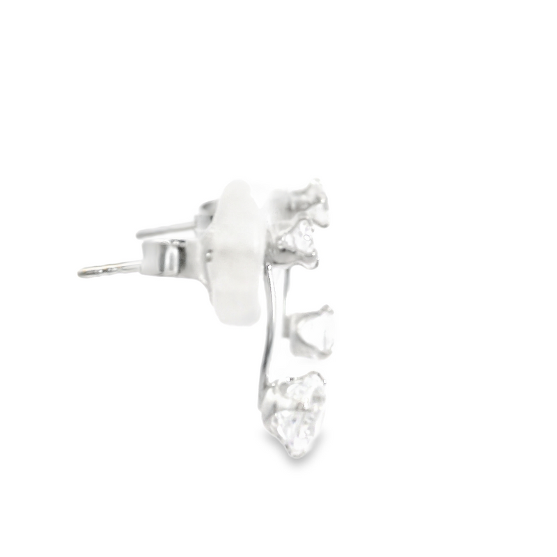 14K WG CZ Drop Earrings