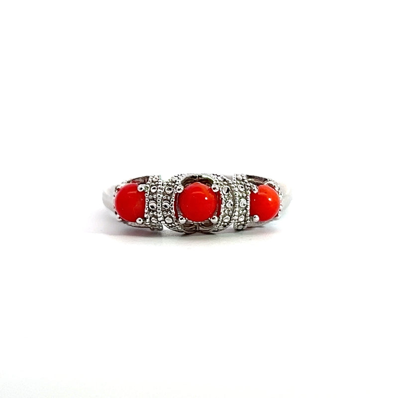 Sterling Silver Coral Ring