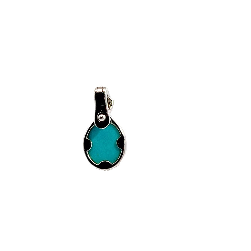 Sterling Silver Turquoise & Diamond Pendant