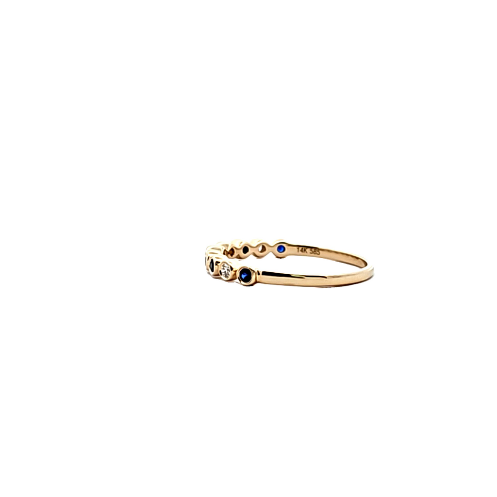14K YG Sapphire & Diamond Band