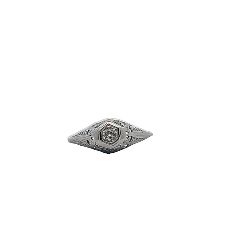 18K WG Vintage Diamond Ring
