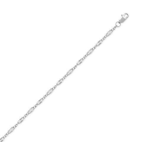 Rhodium Plated Starburst Chain (2.5mm) 18