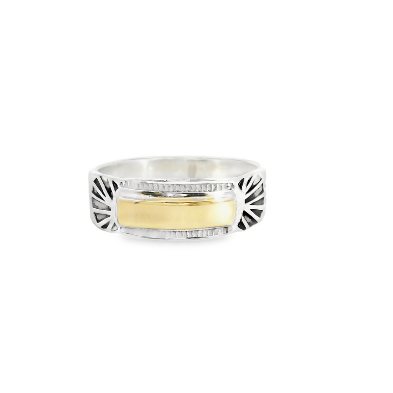 Sterling Silver & 14K YG Band