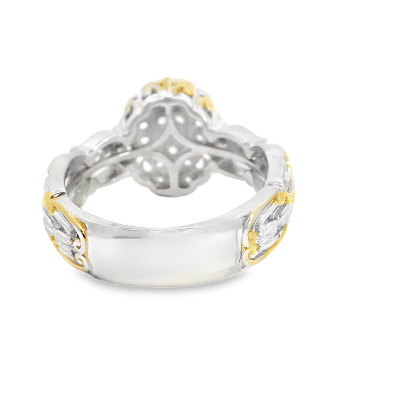 Sterling Silver & Yellow Gold Plated Gemstone Ring