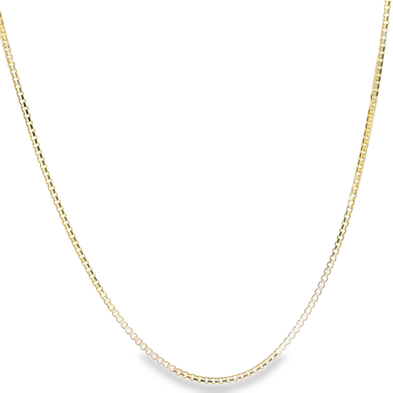 10K Two Tone Diamond Cut Box Chain 22"