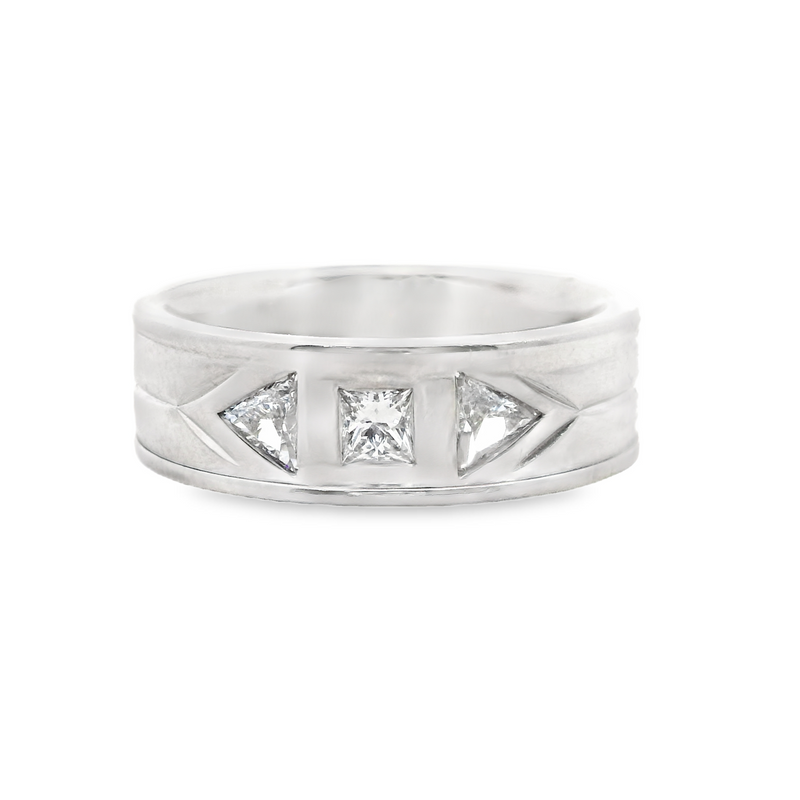 14K WG MENS DIAMOND BAND