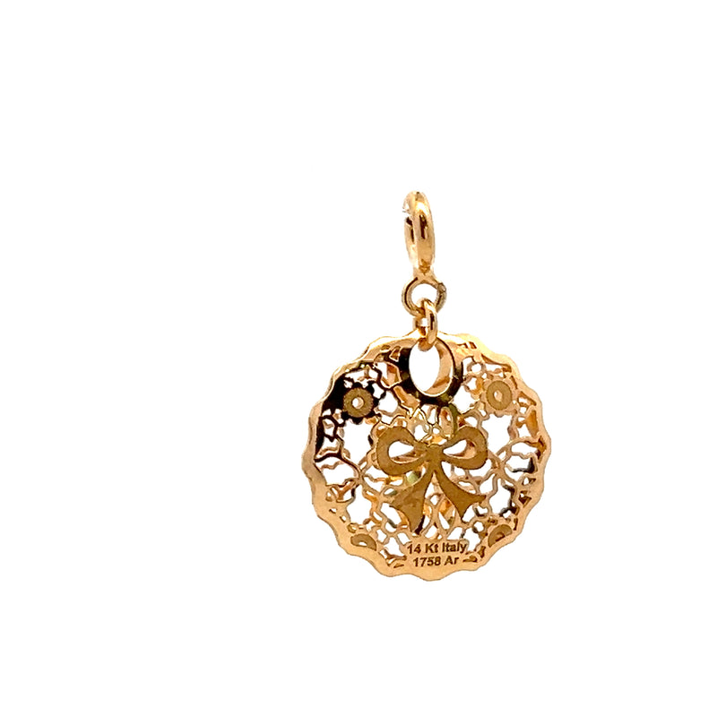 14K YG Filigree Pendant