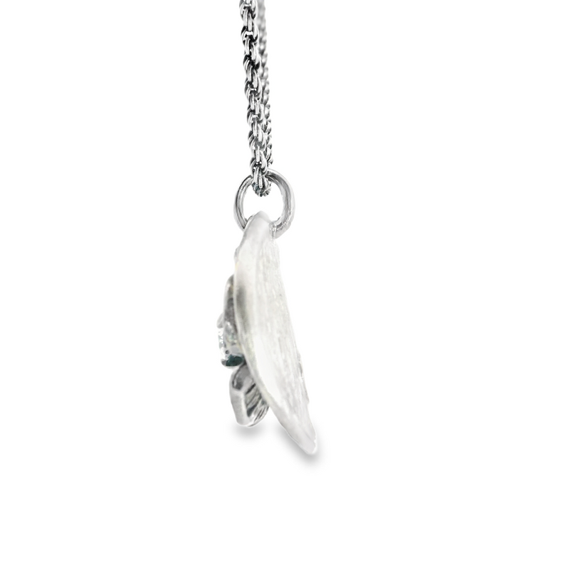 Silpada Sterling SIlver & CZ Flower Pendant with 20" Chain