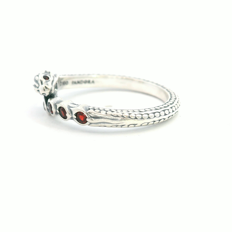 Pandora Game of Thrones Red CZ Dragon Ring Size 7.75