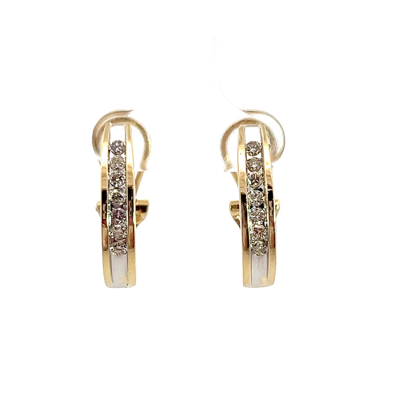 14K TT Diamond Earrings