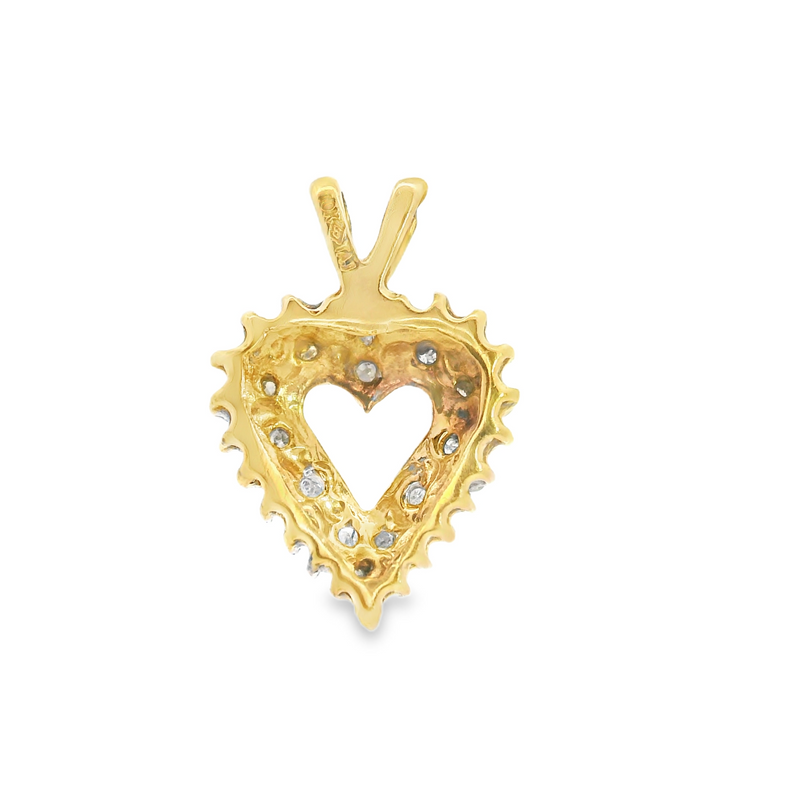 10K YG Diamond Heart Pendnt
