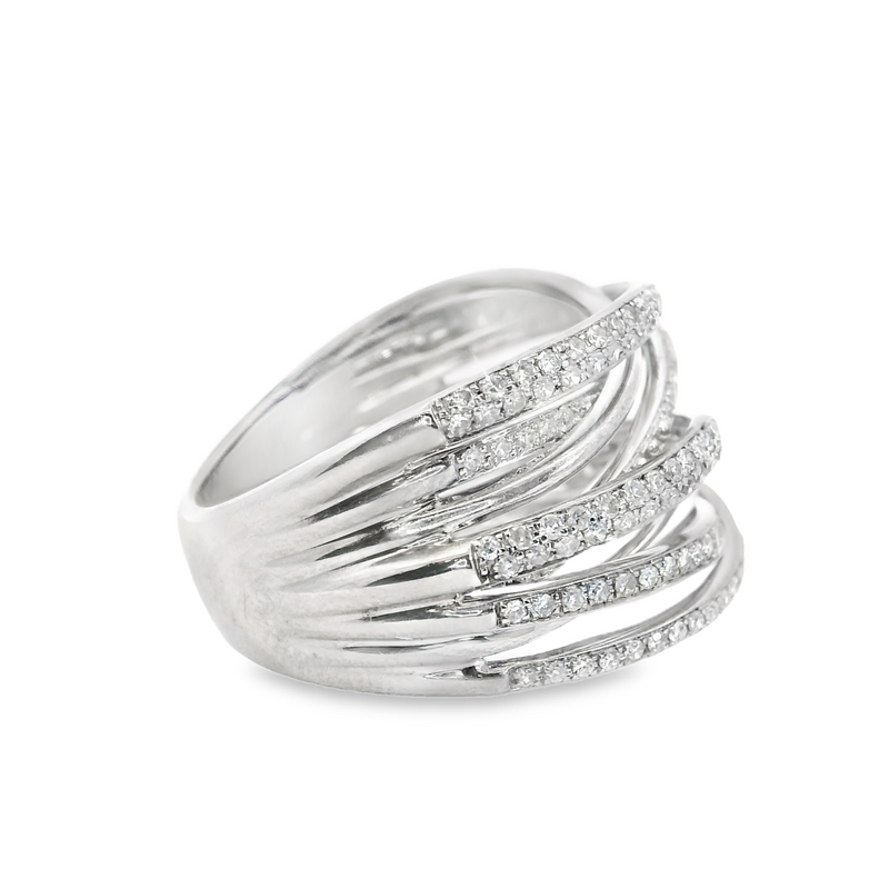 14K WG Effy Criss Cross Diamond Band