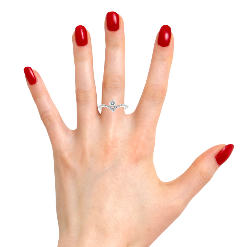 10K WG Curved Diamond Band