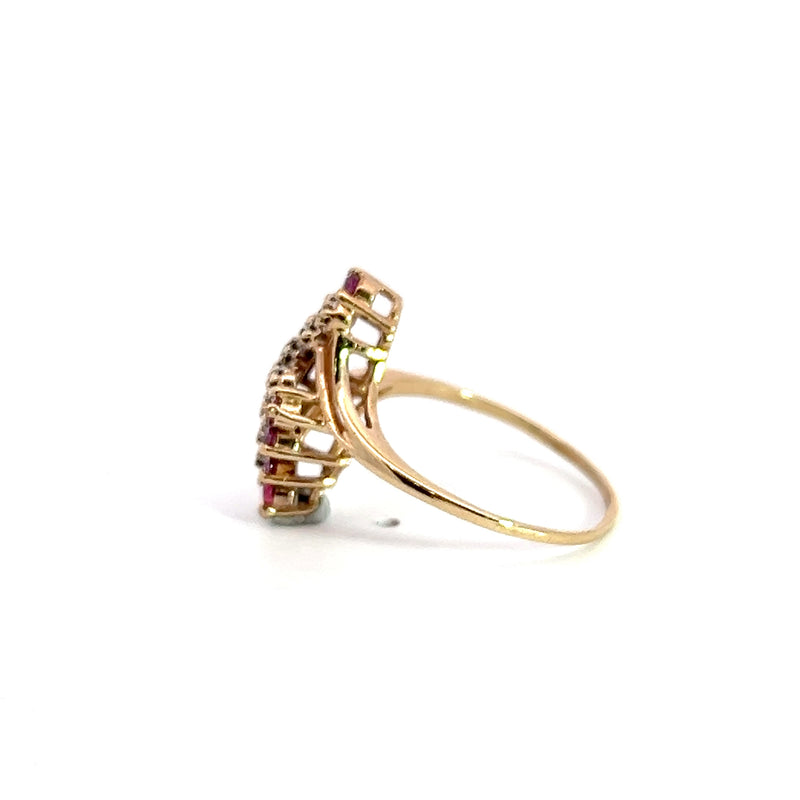 14K YG Ruby & Diamond Ring