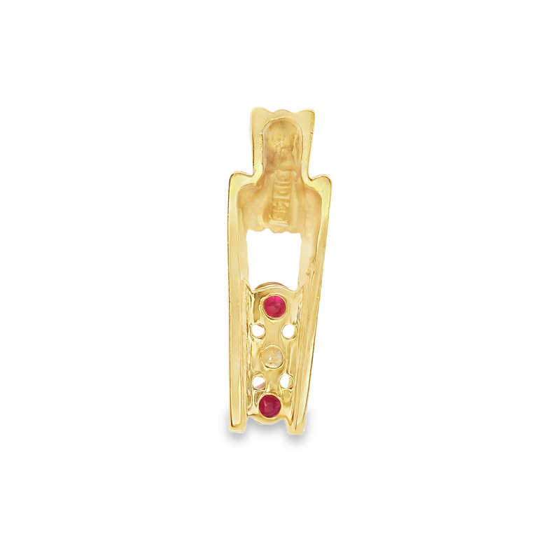 14K YG Ruby & Diamond Pendant