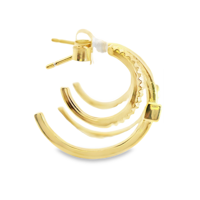 Gold Plated CZ Hoops